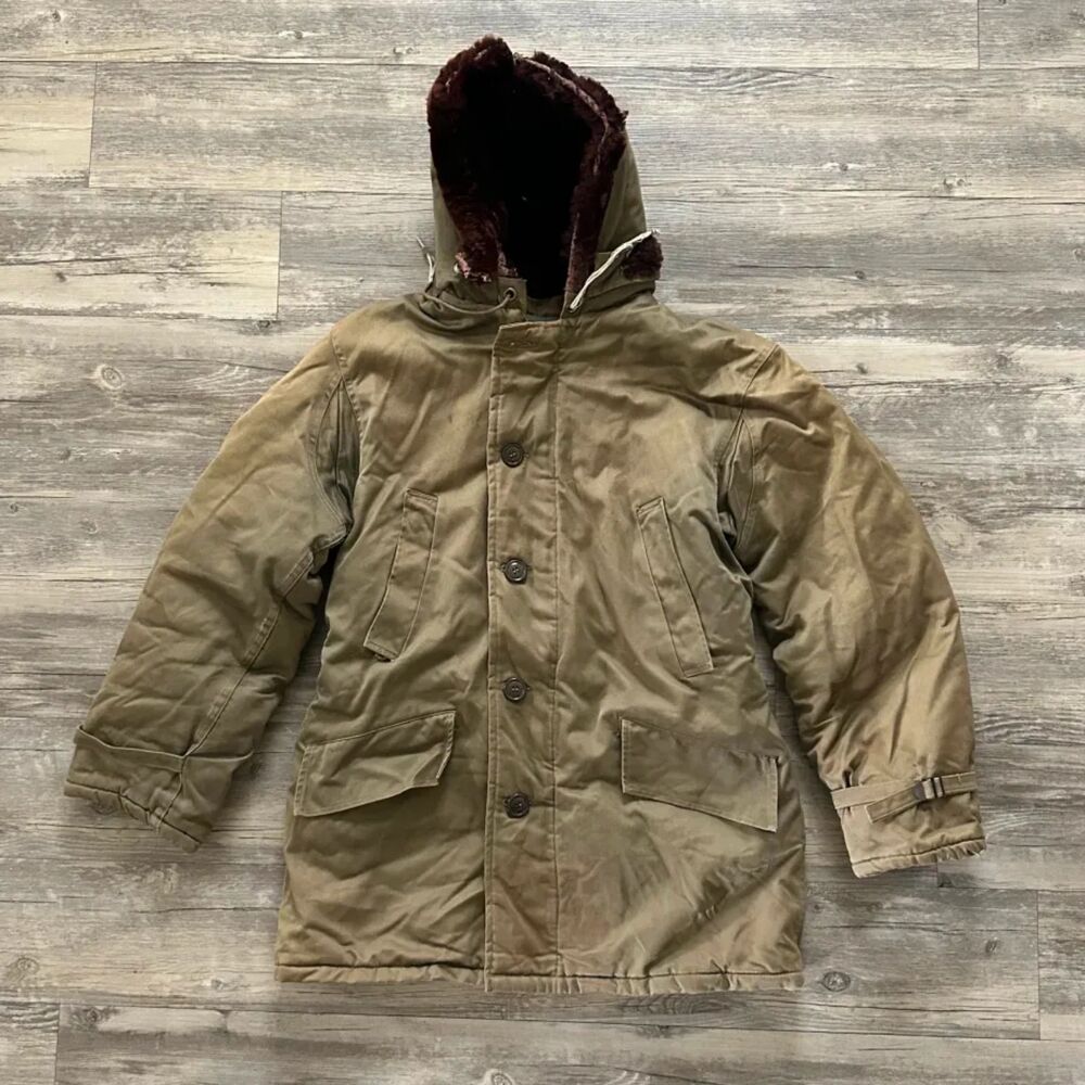 Vintage 40s WWII USN B9 B11 Parka Deck Jacket Size Medium